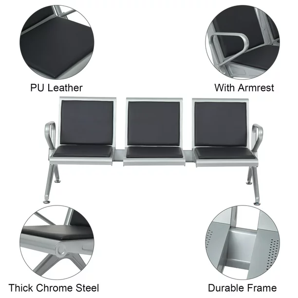 3-Seater Heavy-Duty Waiting Bench - Image 3