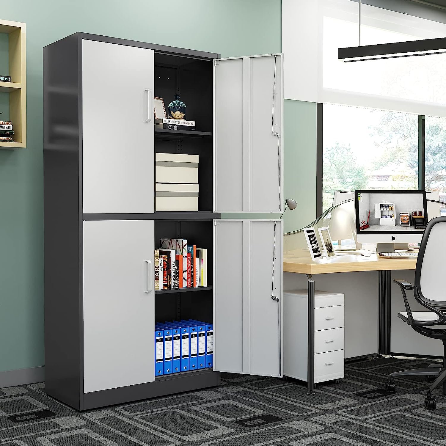 2-Door office cabinet (metallic) - Image 3