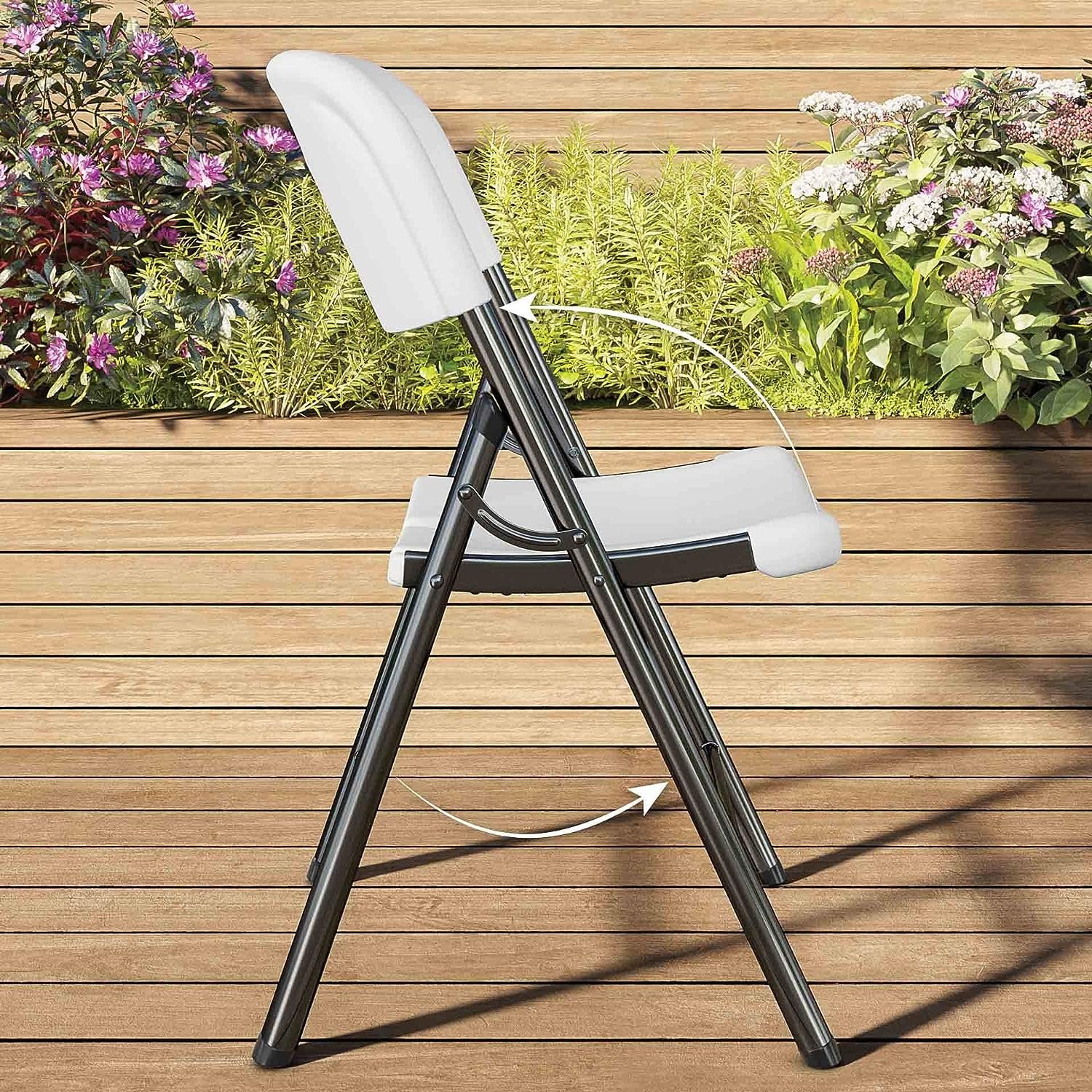 Patio white foldable chairs (plastic) - Image 3