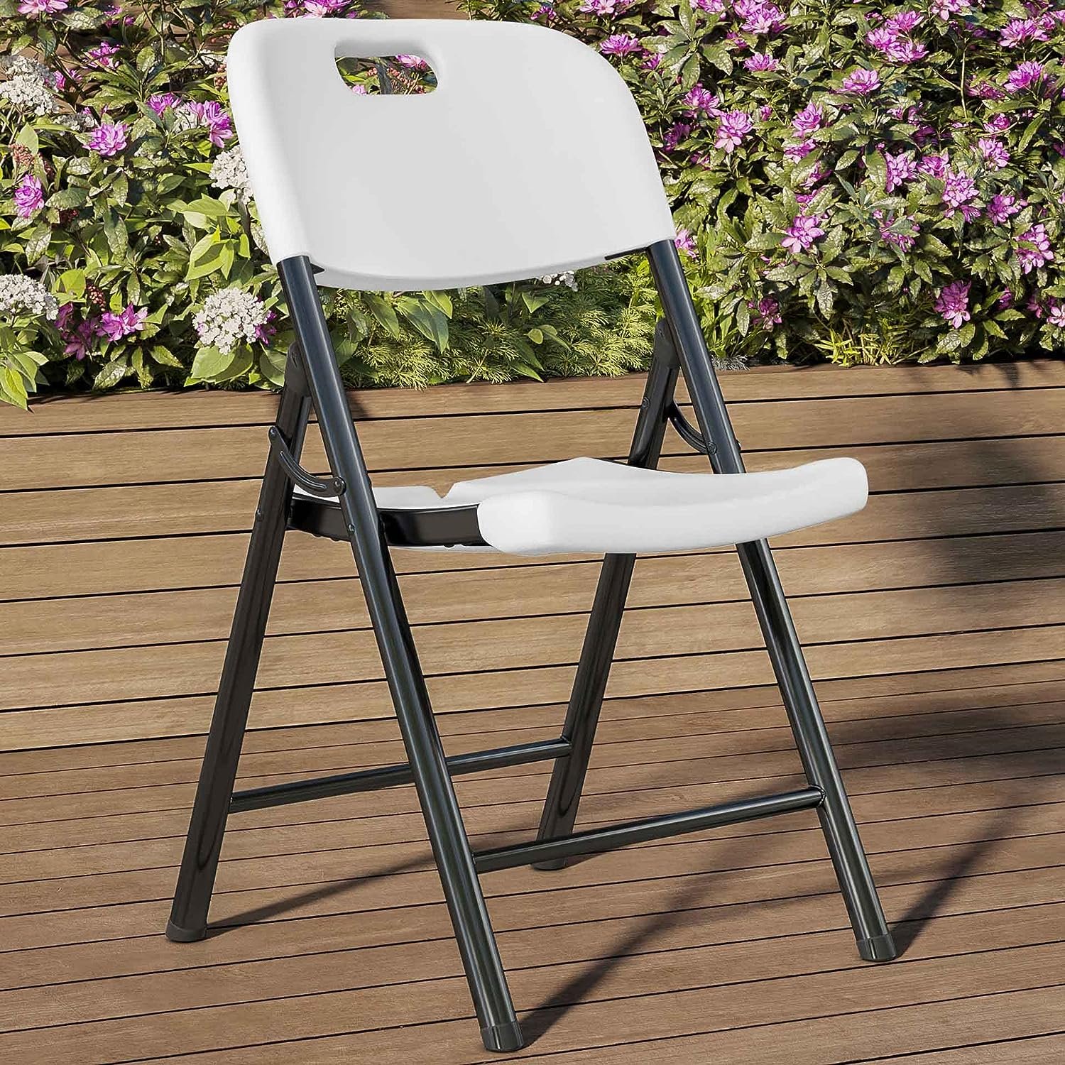Patio white foldable chairs (plastic)