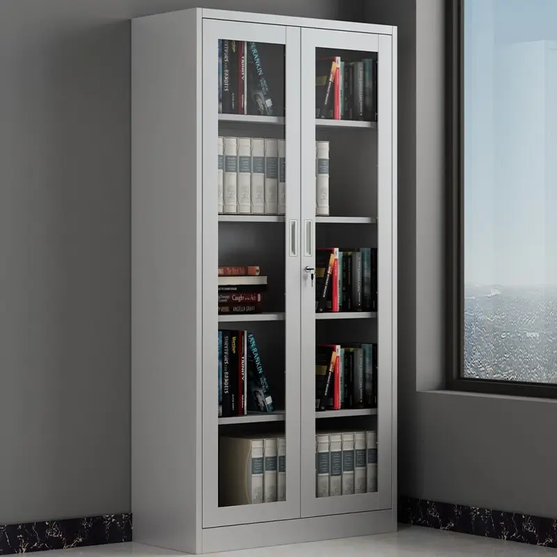2-Door full glass office cabinet