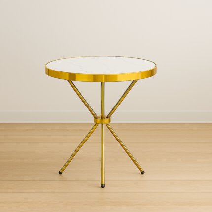 Round Golden Marble Top Table