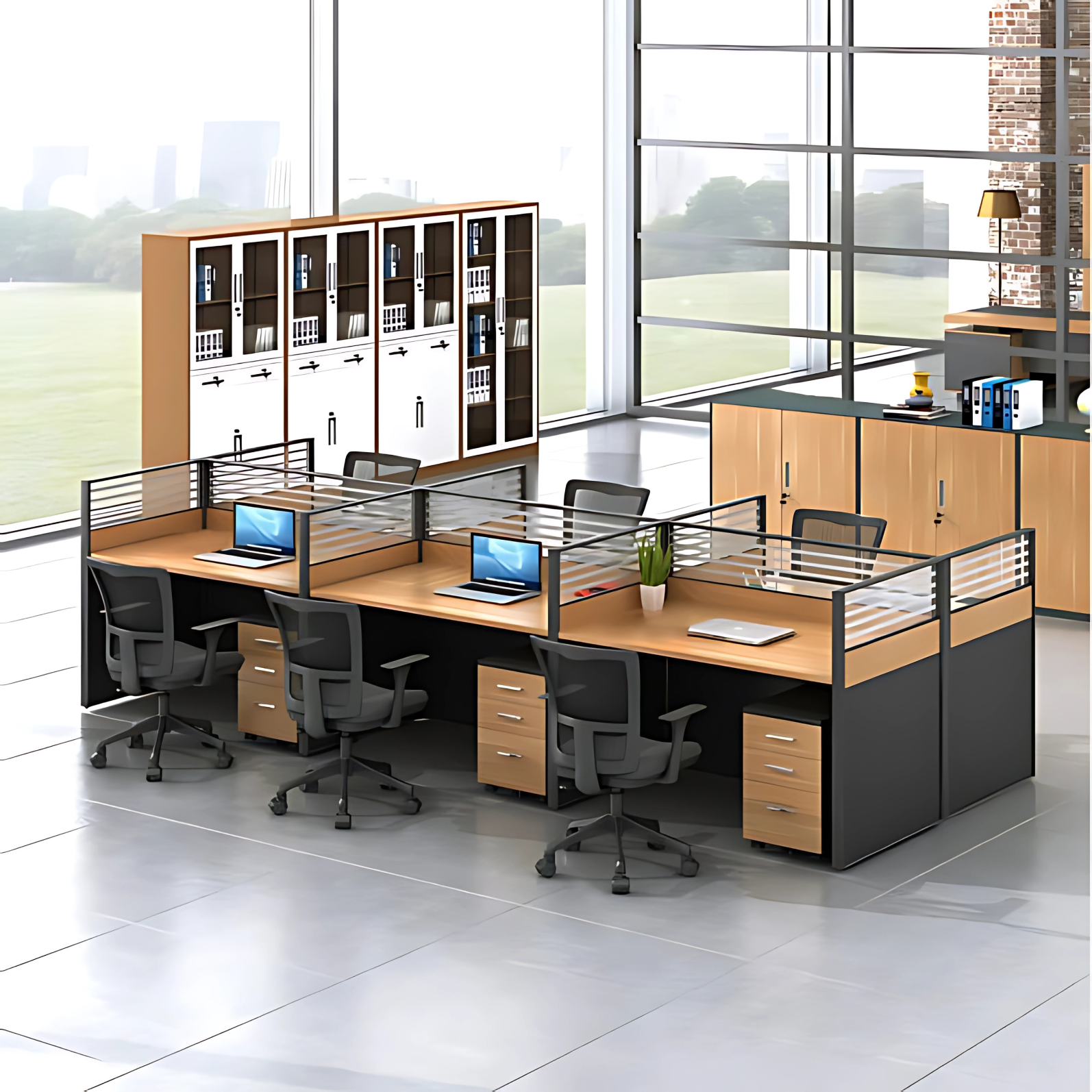 6-Way Modular Workstation