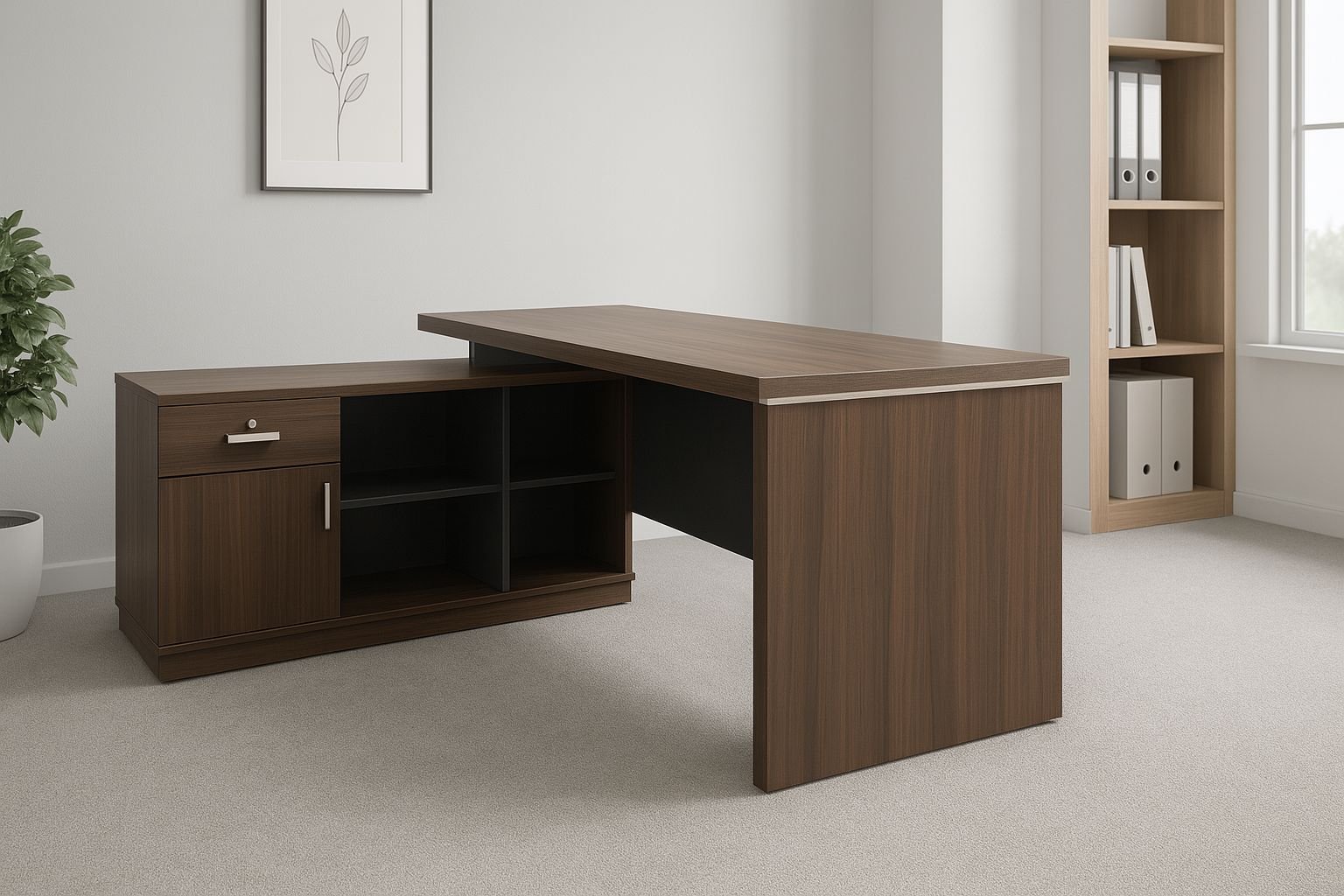 1.6M L-Shaped Executive Office Desk