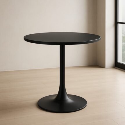 Round Bistro Table – Black Pedestal Base