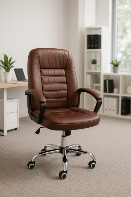 Mid Back Leather Office Chair