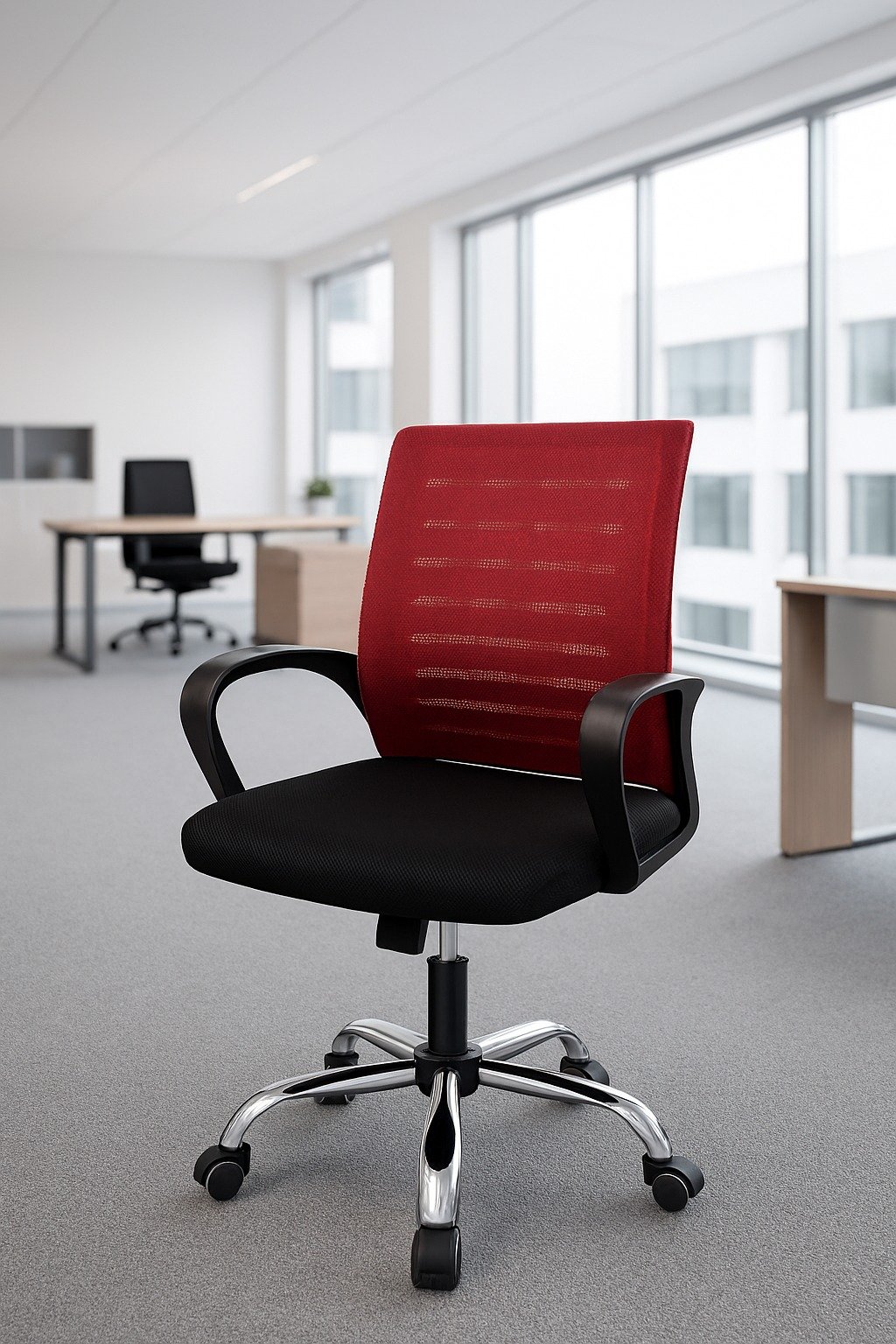 Red Mid Back Mesh Office Chair