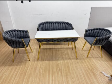 4-Piece Velvet Bistro/Dining Set
