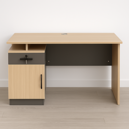 1.2M Office Desk with Lockable Drawer